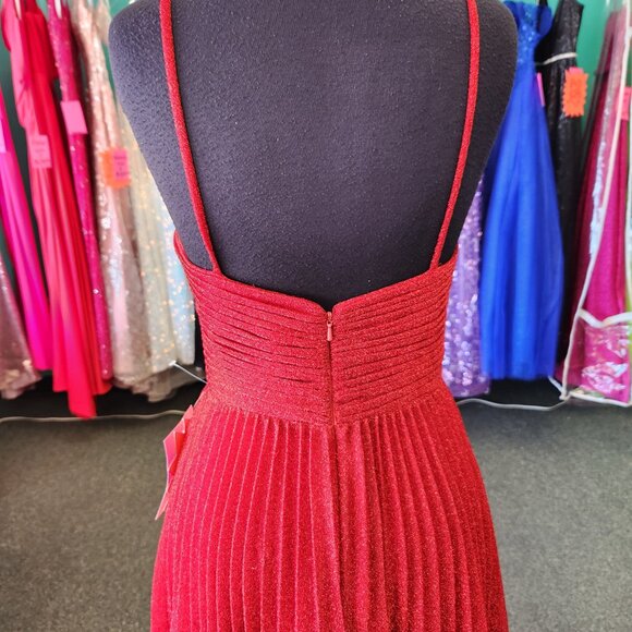 Cinderella Divine CJ534 Red Size 14 Glitter Prom Dress Formal Gown - Picture 6 of 6